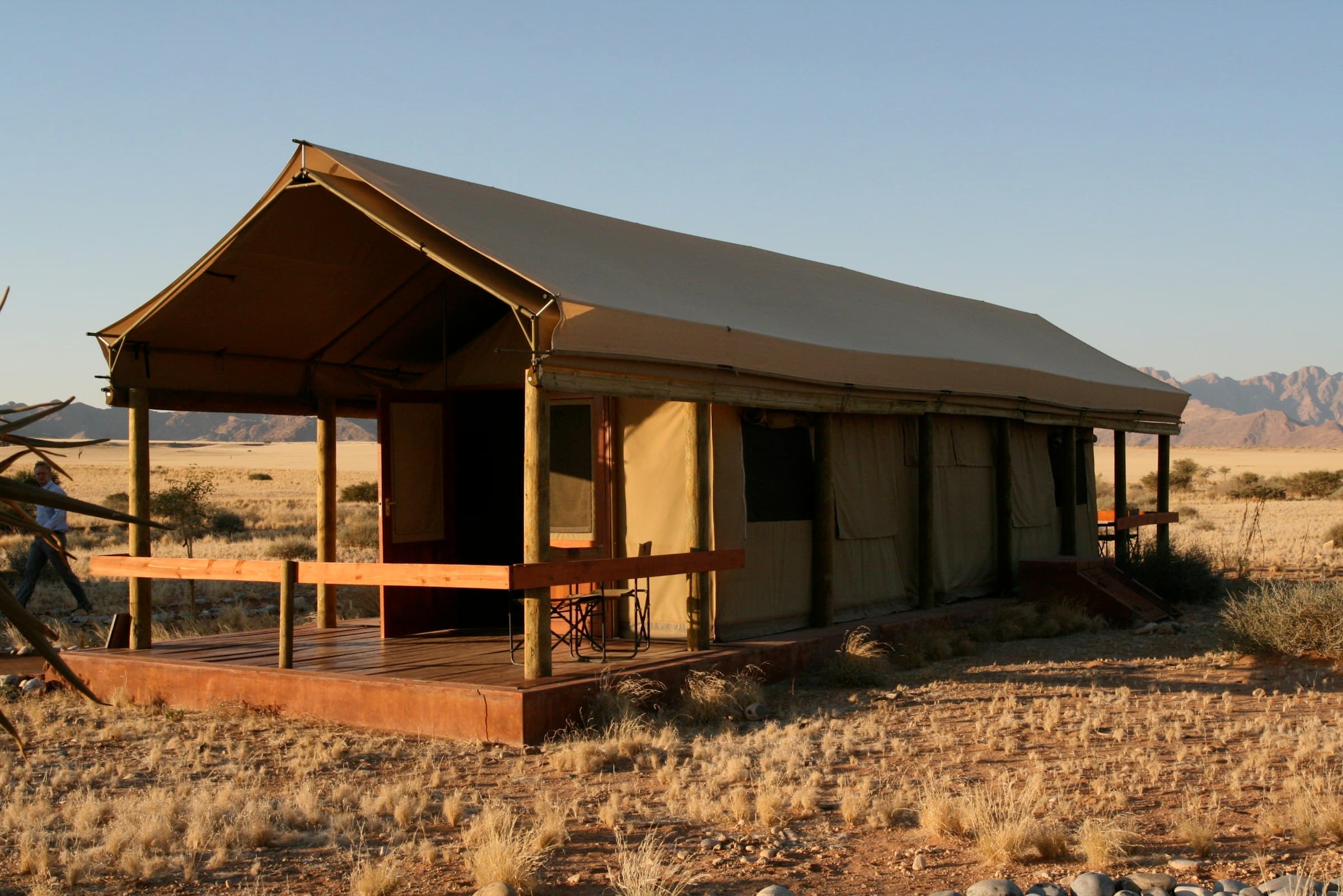 A tented suite with its private veranda