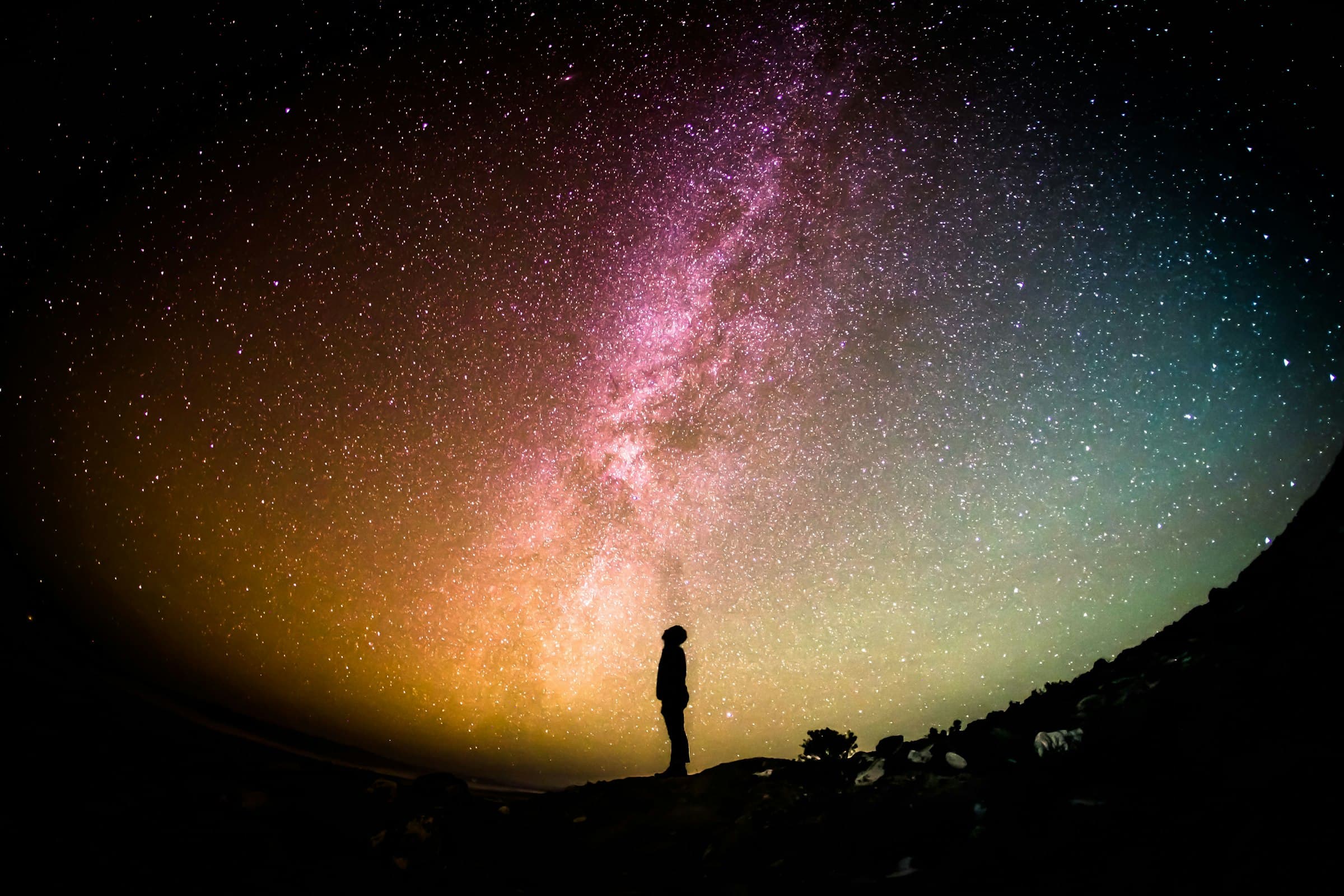The night sky above the camp