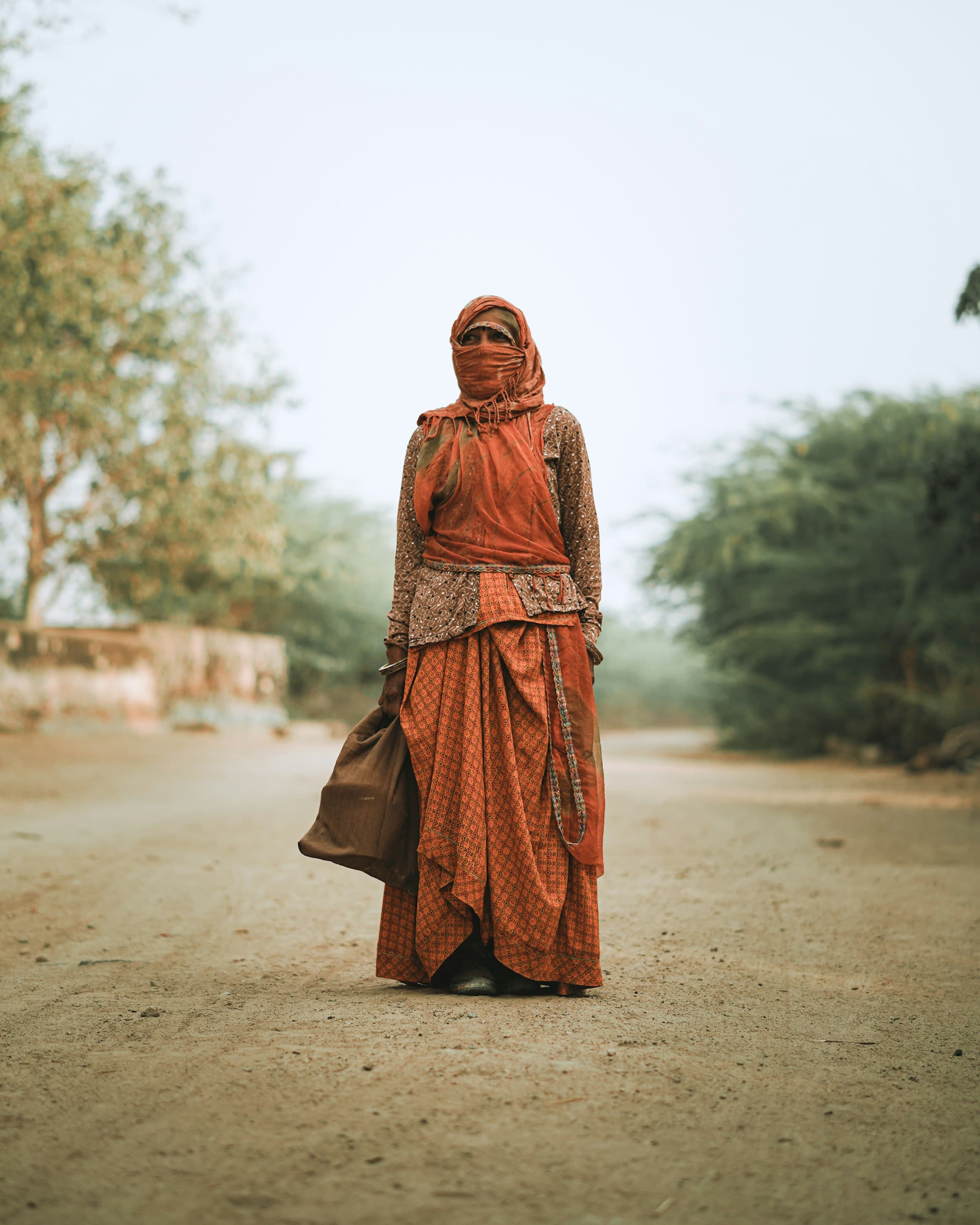 A Rabari woman on the path home