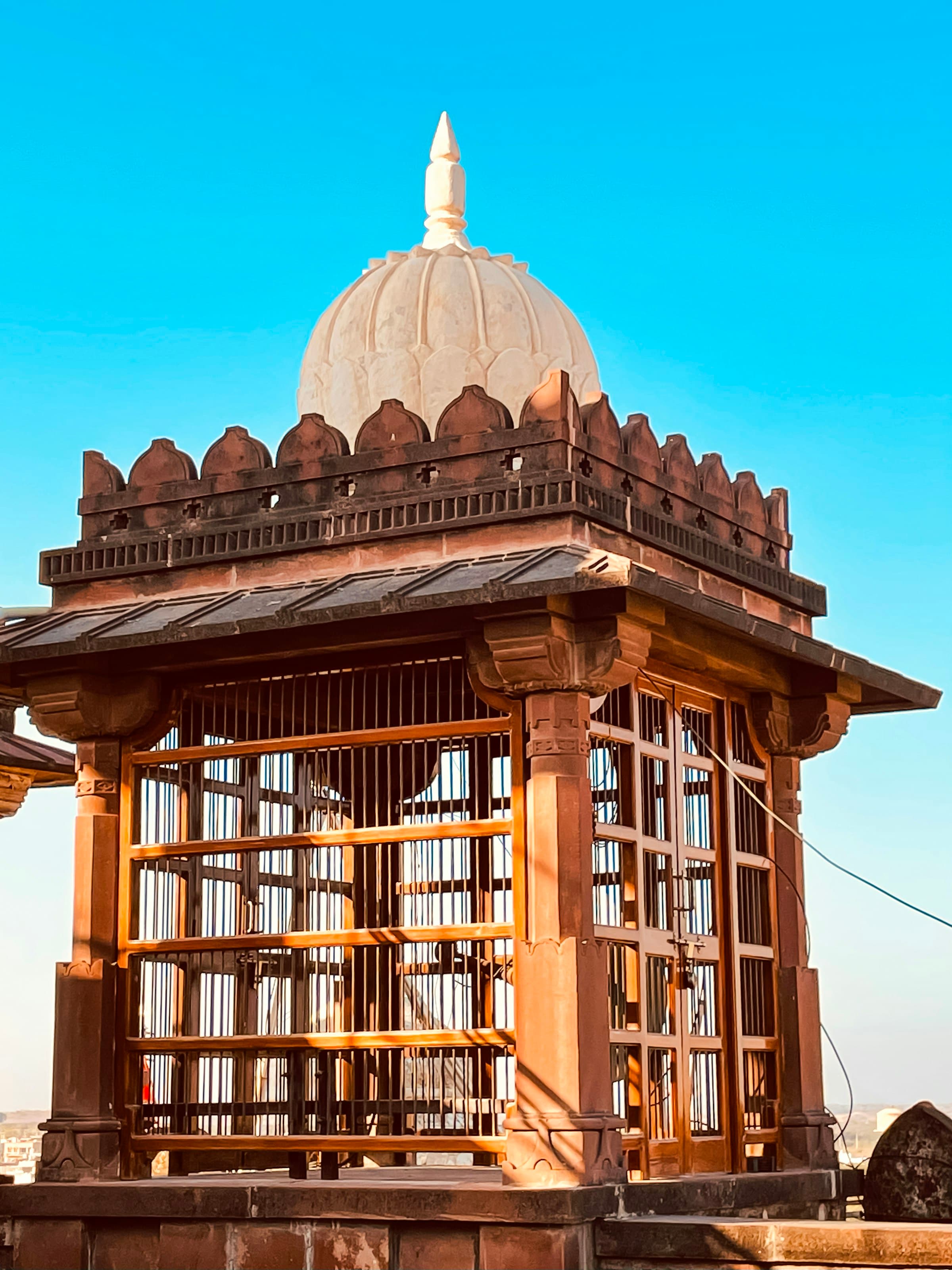 An old chhatri against the Rajasthan sky