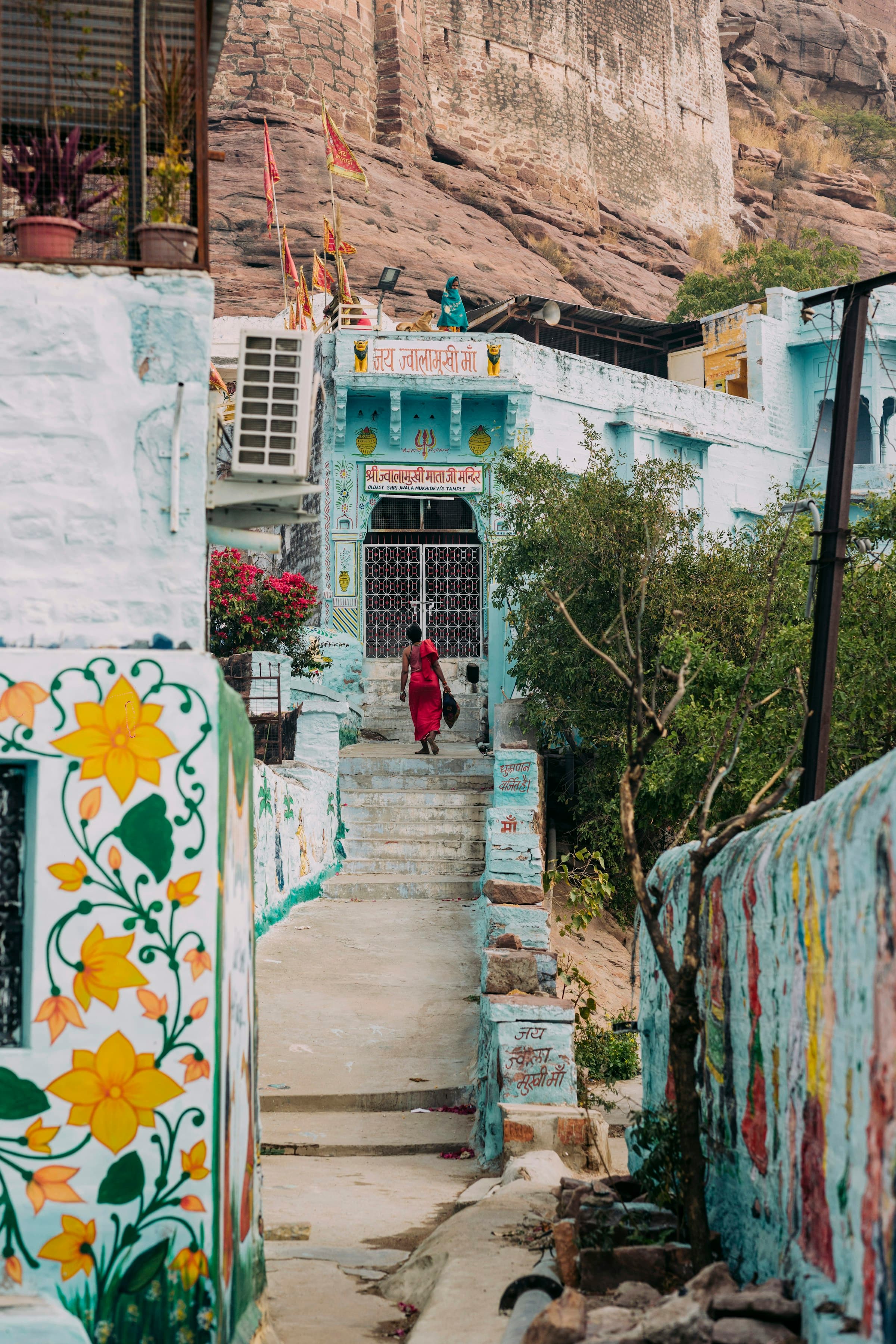A lane through a hillside village